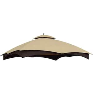 10 ft. X 12 ft. Beige Gazebo Replacement Canopy Top Gazebo Top Cover with Air Vent