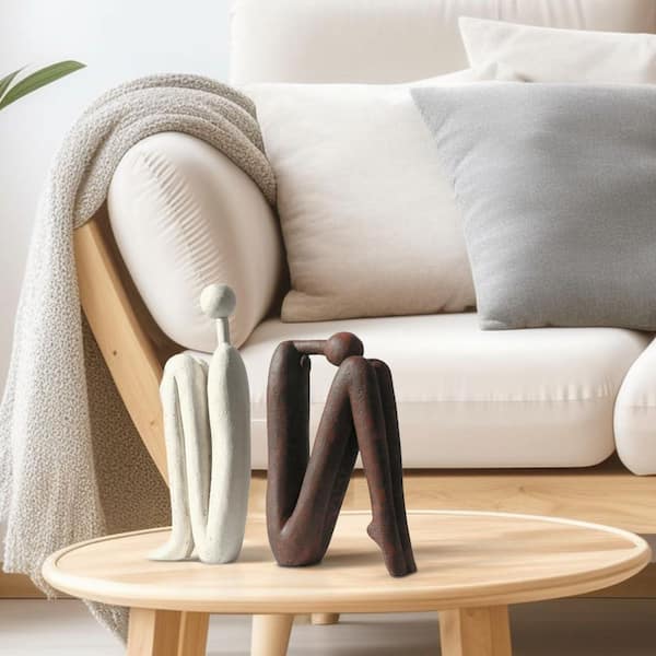 Decorative Thinker Bookends, Heavy Duty Resin Book Holders Set of 2