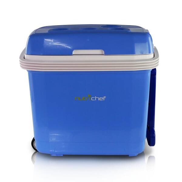 NutriChef 0.5 cu. ft. Electric Cooler and Warmer Mini Fridge in Stainless Steel with Thermo Heating Ability without Freezer