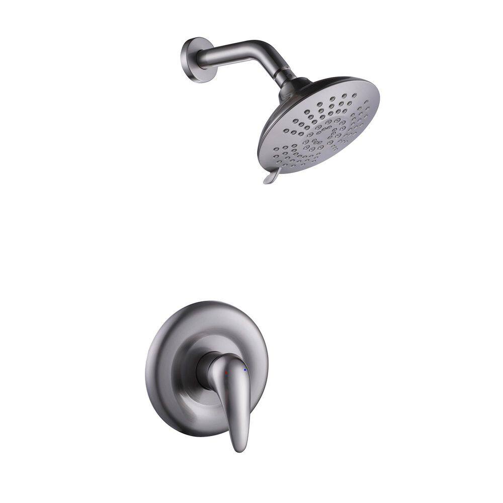 5-Spray Patterns with 4.2 GPM 6 in. Wall Mount Rain Fixed Shower Head in Brushed Nickel price history on PriceWatchPro