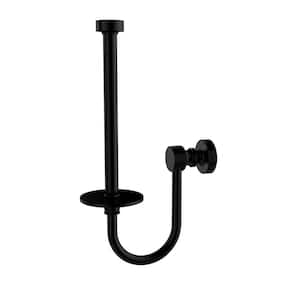 Foxtrot Collection Upright Single Post Toilet Paper Holder in Matte Black