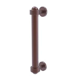8 in. Center-to-Center Door Pull with Groovy Aents in Antique Copper