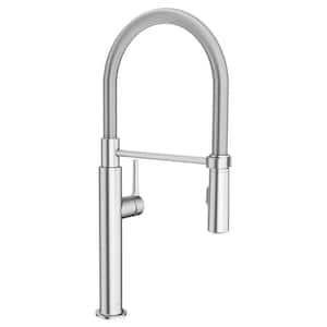 Studio S Single-Handle Pull-Down Sprayer Kitchen Faucet with Spring Spout in Stainless Steel