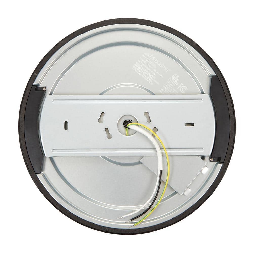 14-Inch Black Aluminum Round LED Flush Mount Ceiling Light