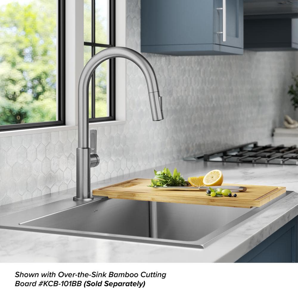 33-Inch Stainless Steel Drop-In Single Bowl Kitchen Sink with Drainboard