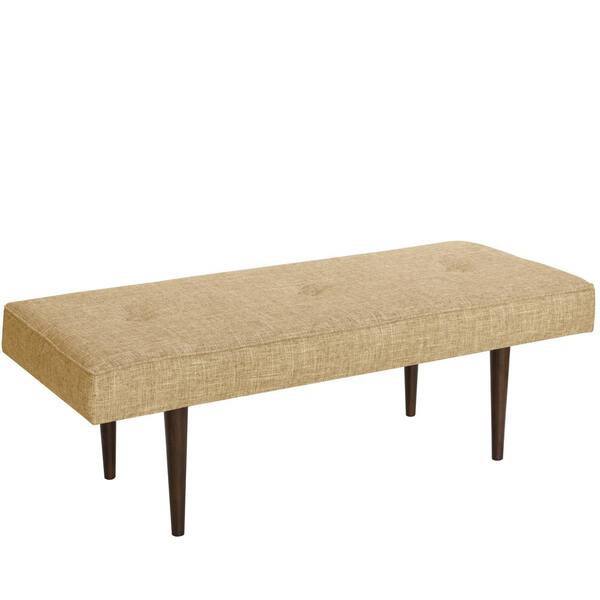 Unbranded Henderson Button Zuma Rawhide Tufted Bench with Cone Legs