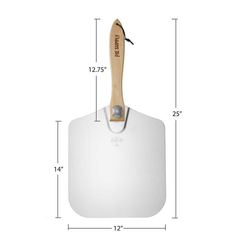 12 x 14 Inch Aluminum Pizza Peel with Foldable Oak Handle