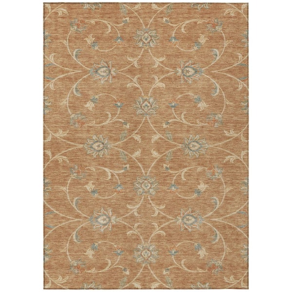 Chantille Machine Washable Indoor/Outdoor Abstract ACN3079 Terracotta 10 ft. x 14 ft. Area Rug