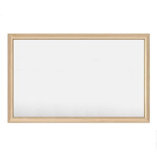 Apmir 48 in. W x 30 in. H Rectangular Aluminum Alloy Framed & Tempered Glass Wall Bathroom Vanity Mirror in Light Yellow Wood