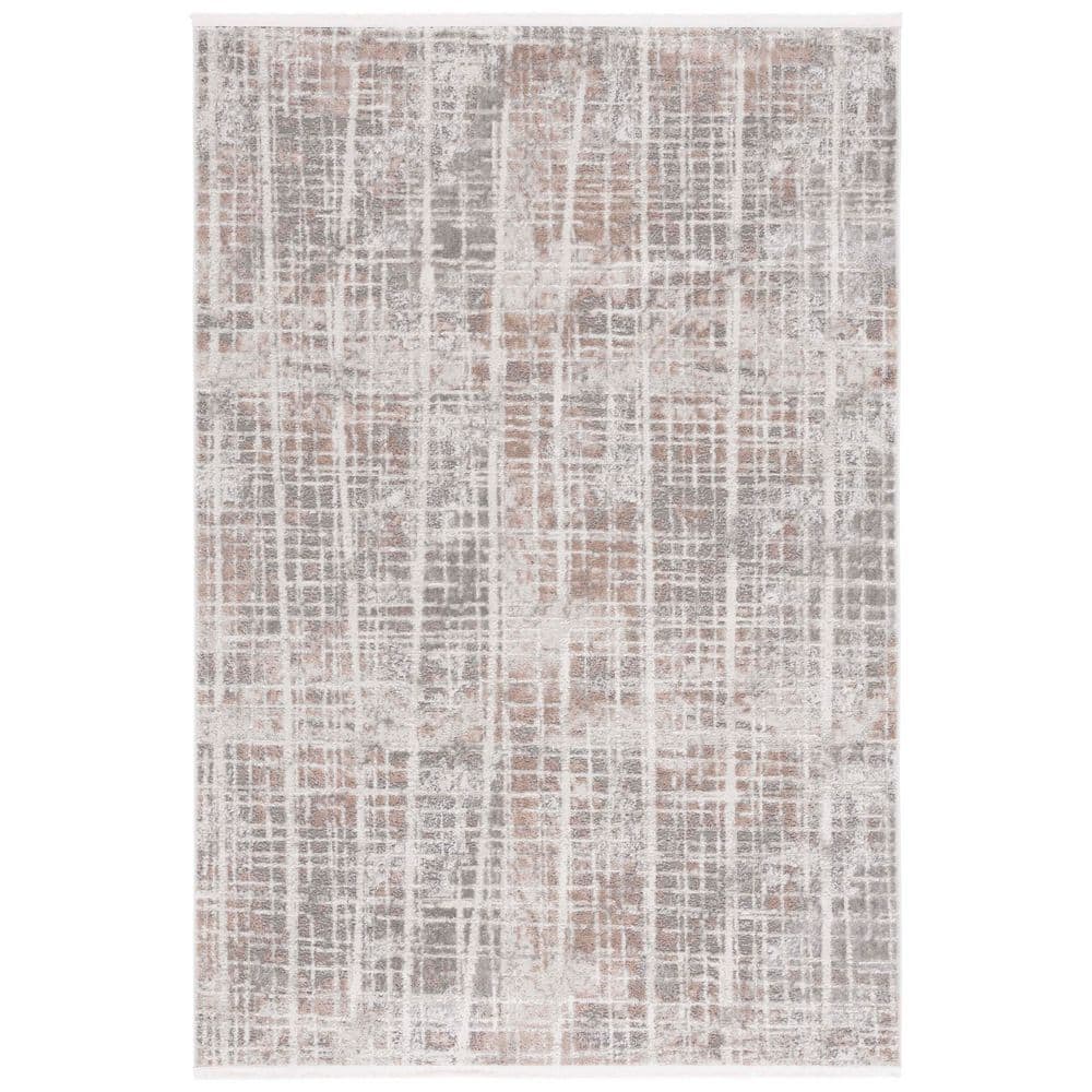 UPC 198162059742 product image for Mila Beige/Ivory Gray 4 ft. x 6 ft. Distressed Lattice Area Rug | upcitemdb.com