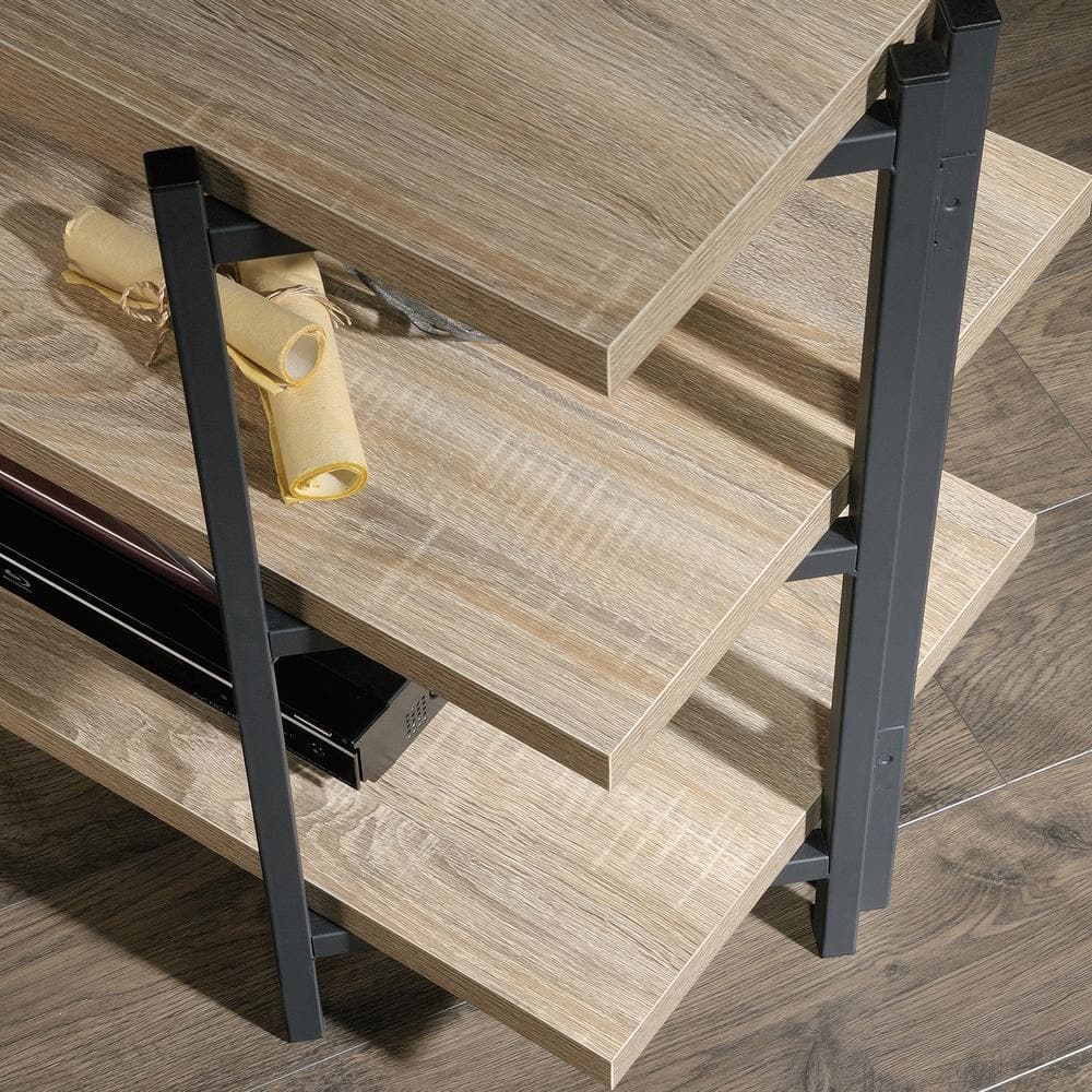 Charter Oak Powder-Coated Metal TV Stand with Shelves