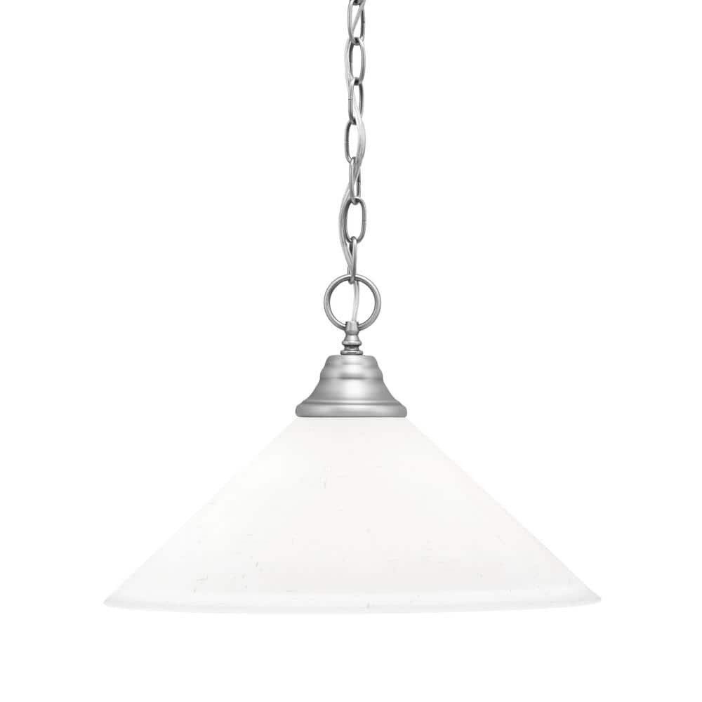 Kingston 100-Watt 1 Light Brushed Nickel Shaded Pendant Light with 16 in. W
