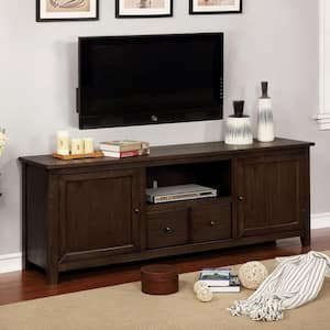 Iolani Dark Oak TV Stand Fits TV's up to 80 in. with Storage