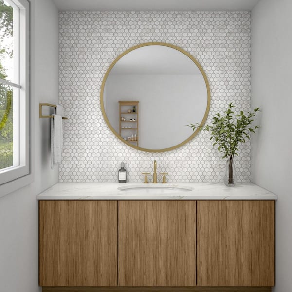 Perpetuo Timeless White 10 in. x 12 in. Glazed Ceramic Mosaic Tile (9.72 sq. ft./Case)