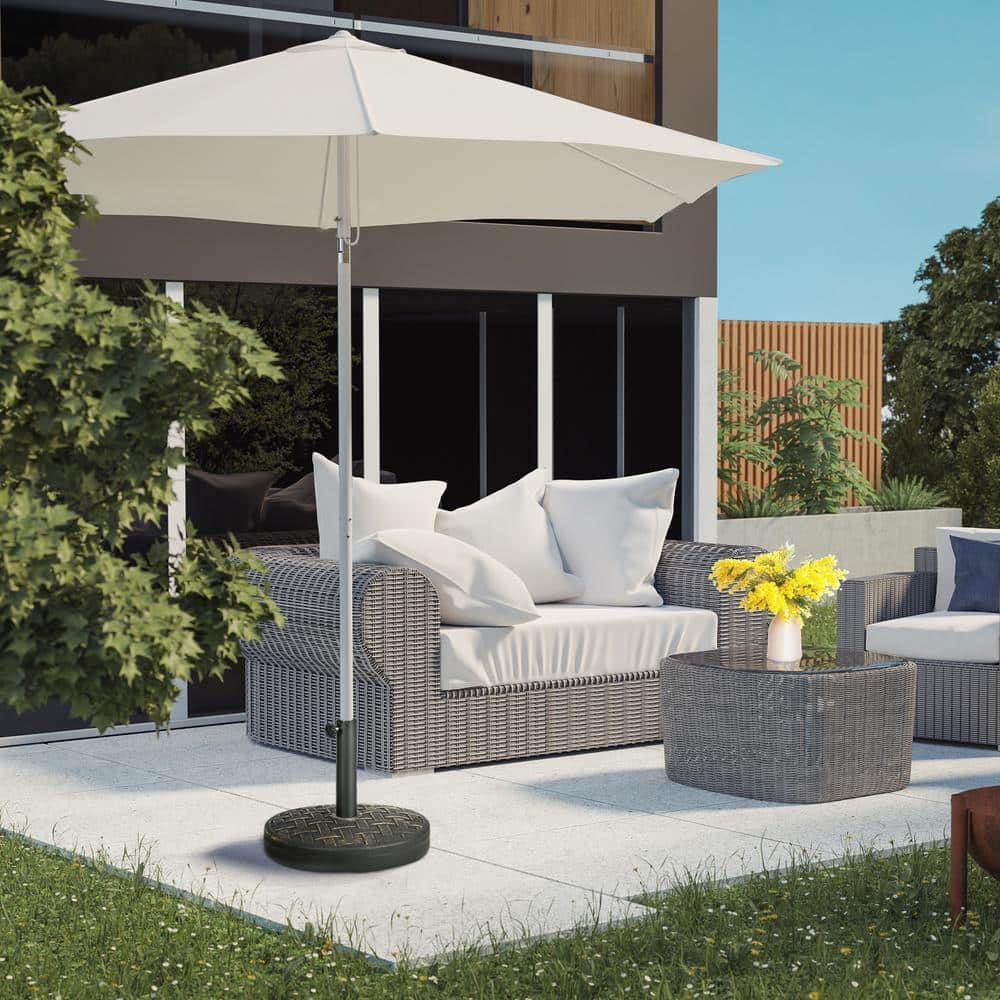 Bronze Concrete Patio Umbrella Base with Woven Pattern