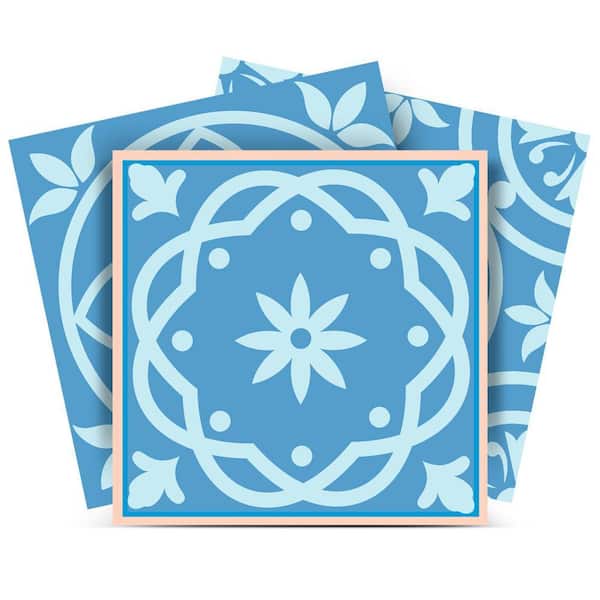 Sky Blue, White SB22 12 in. x 12 in. Vinyl Peel and Stick Tile (24-Tiles, 24 sq. ft./pack)