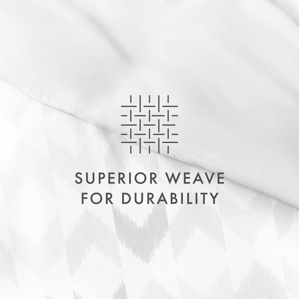 Gray Chevron Twin XL Reversible Microfiber Duvet Cover Set