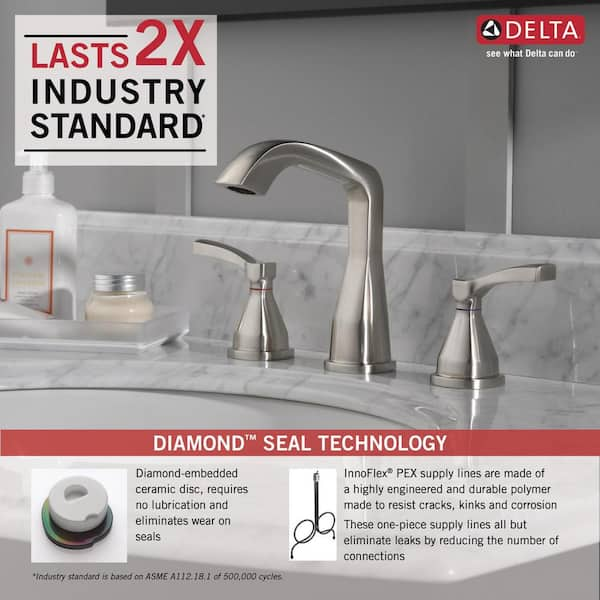 Delta Stryke 8 in. Widespread 2-Handle Bathroom Faucet in