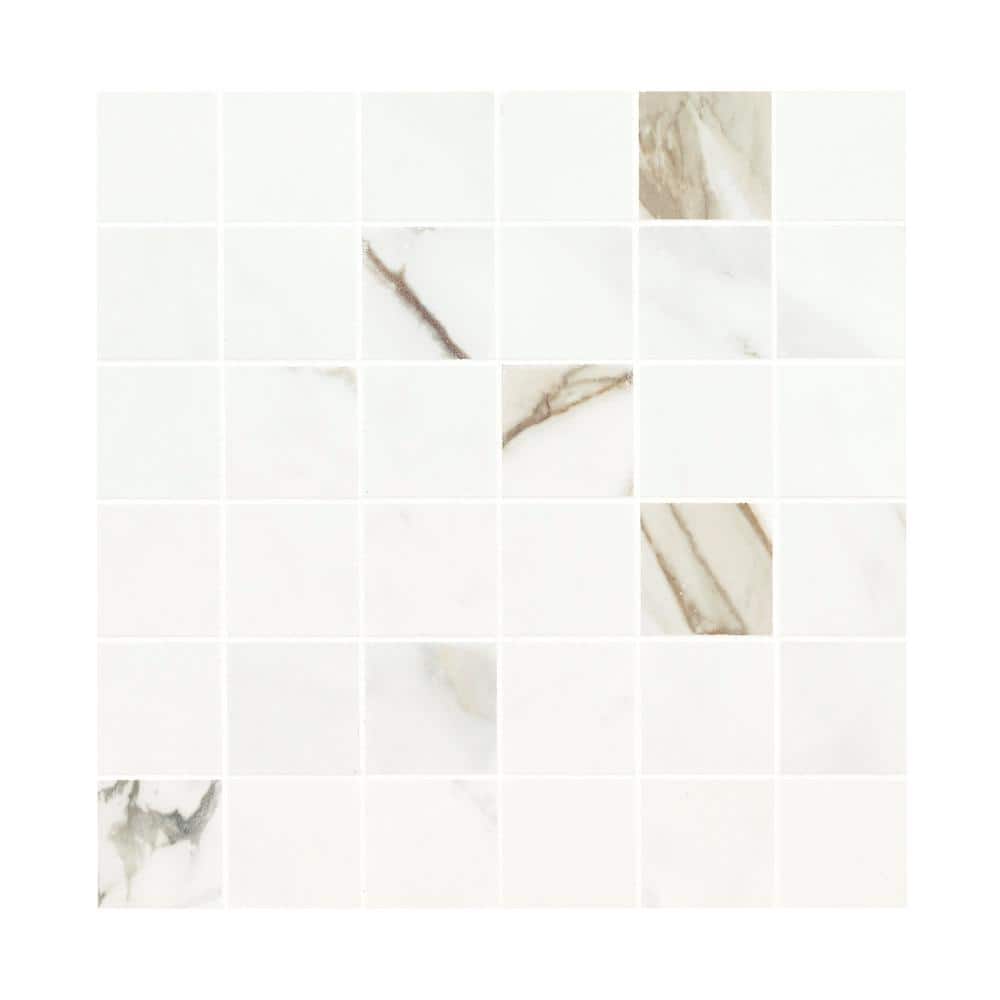 Michella Calacatta Marbella 2in. Square 12in.X 12in.x 0.39in. Matte Porcelain Floor and Wall Mosaic Tile(10 sq.ft./Case) price history on PriceWatchPro