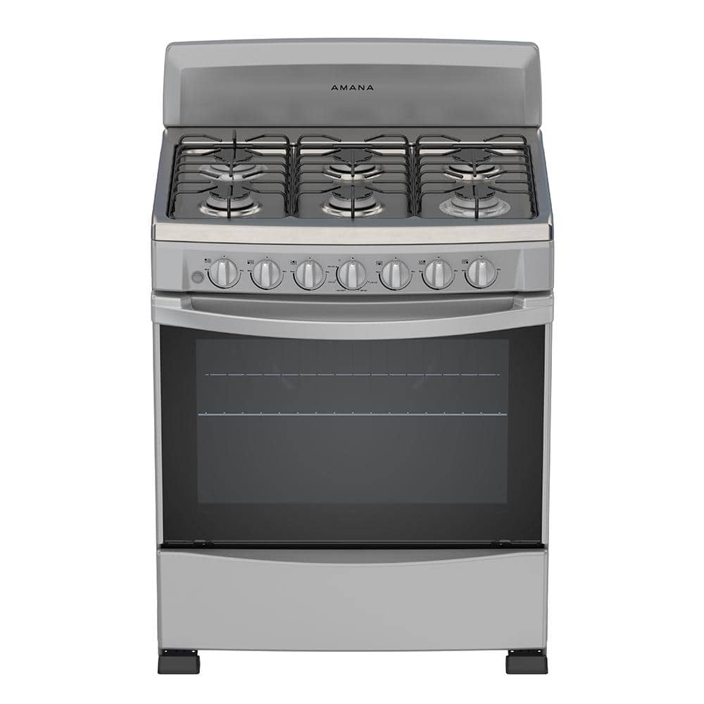 30 in. 5.1 cu. ft. 6 Burner Freestanding Gas Range in Stainless Steel