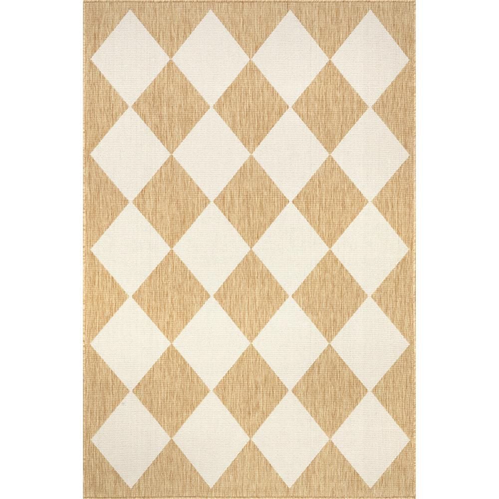 Adelaide Harlequin 10 ft. x 14 ft. Tan Outdoor Area Rug