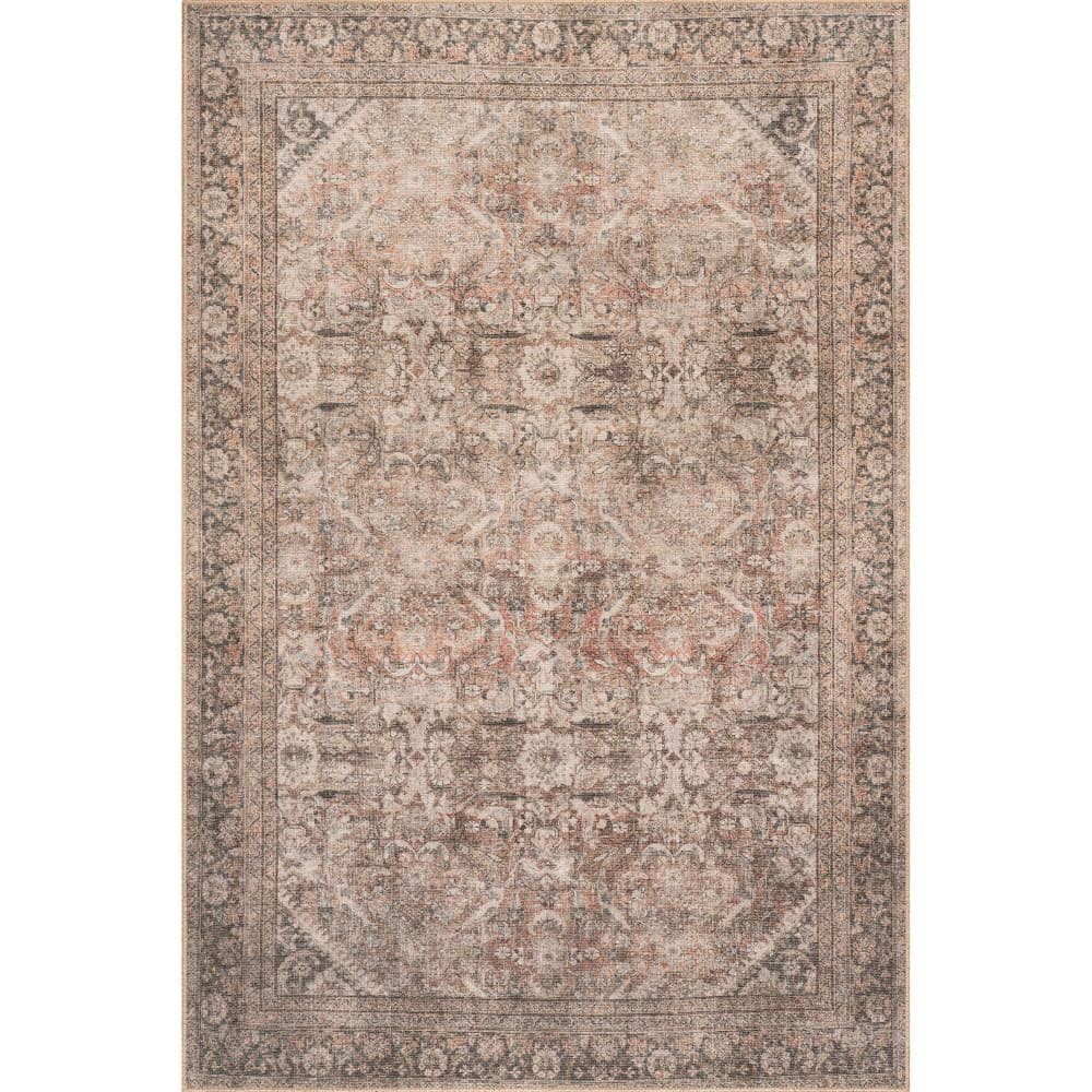 Hillstone Brown Rectangular Synthetic Vintage Medallion Area Rug