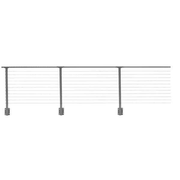 CityPost 28 ft. Deck Cable Railing, 36 in. Face Mount, Grey