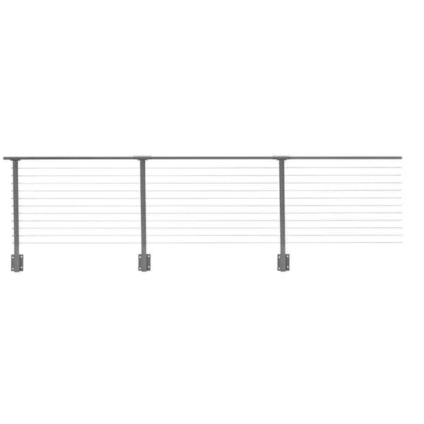 CityPost 62 ft. x 36 in. Grey Deck Cable Railing, Face Mount