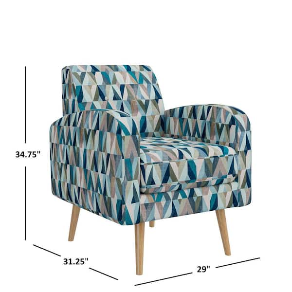 Handy Living Mindy Vibrant Multi-Color Blue Prism Fabric Mid