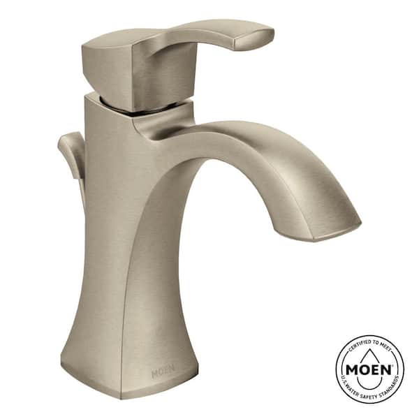 Voss Single Hole Single-Handle High-Arc Bathroom Faucet in Brushed Nickel