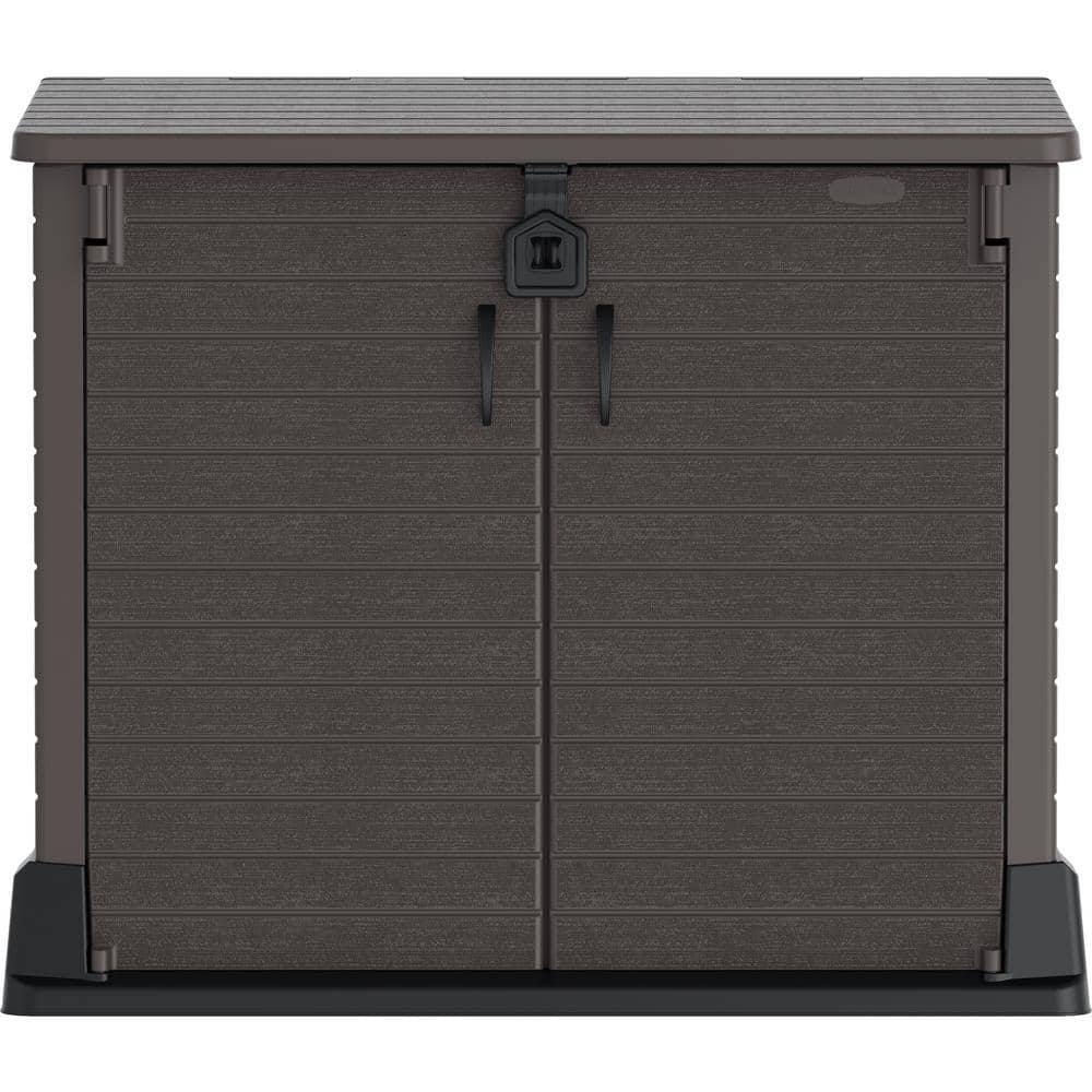 Brown Polypropylene Resin Outdoor Storage Shed with Lockable Doors