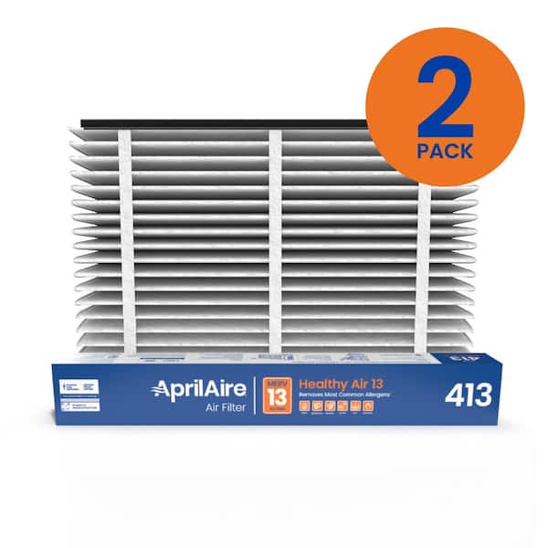 AprilAire 16 in. x 25 in. x 4 in. 413 MERV 13 Pleated Filter for Air Purifier Models 1410, 1610, 2410, 2416, 3410, 4400 (2-Pack)