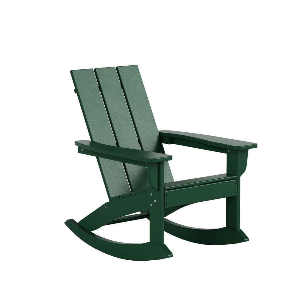Shoreside Dark Green Plastic Modern Adirondack Outdoor Rocking Chair price history on PriceWatchPro