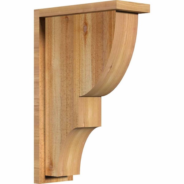 Ekena Millwork 6 in. x 14 in. x 22 in. Western Red Cedar Ridgewood Rough Sawn Corbel with Backplate