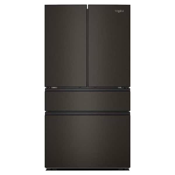 36 in. 30 cu. ft. Standard Depth French Door Refrigerator in Print Resist Black Stainless w/ Flexible Temperature Drawer