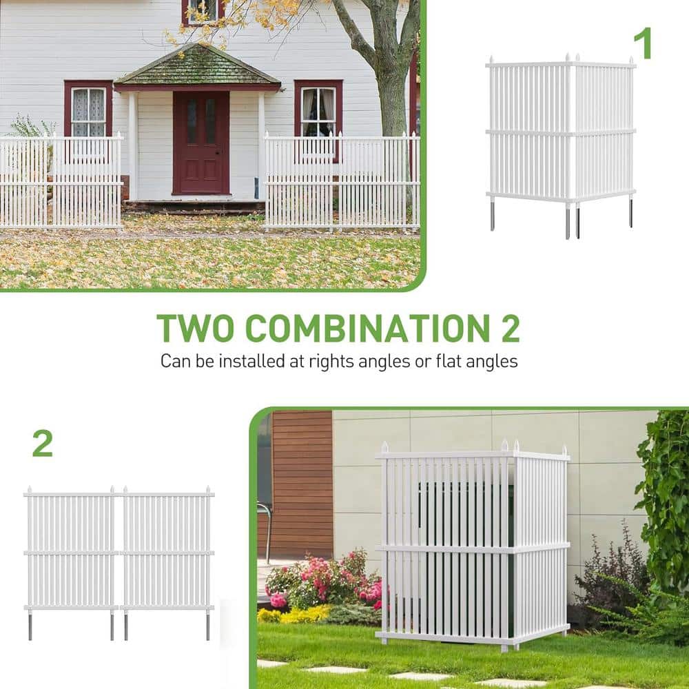 48" White Vinyl Privacy Fence Panels for Outdoor Use