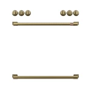 Range Handle and Knob Kit in Brushed Brass