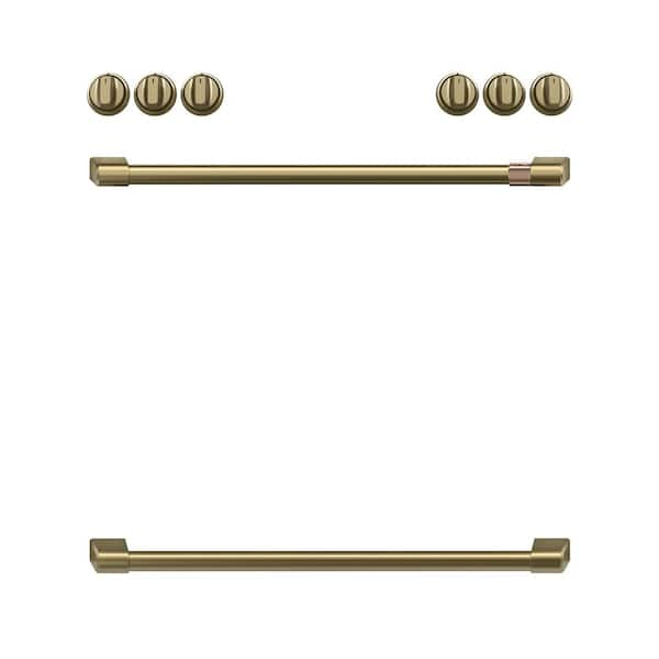 Cafe Range Handle and Knob Kit in Brushed Brass