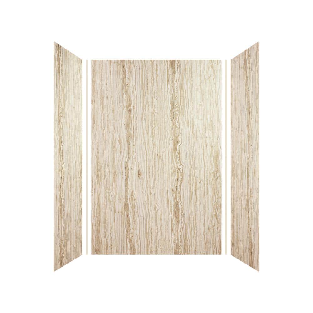Sorento Beige Composite Solid Surface Shower Wall Kit, 36" x 48" x 72"