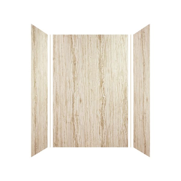 Expressions 36 in. x 48 in. x 72 in. 3-Piece Easy Up Adhesive Alcove Shower Wall Surround in Sorento