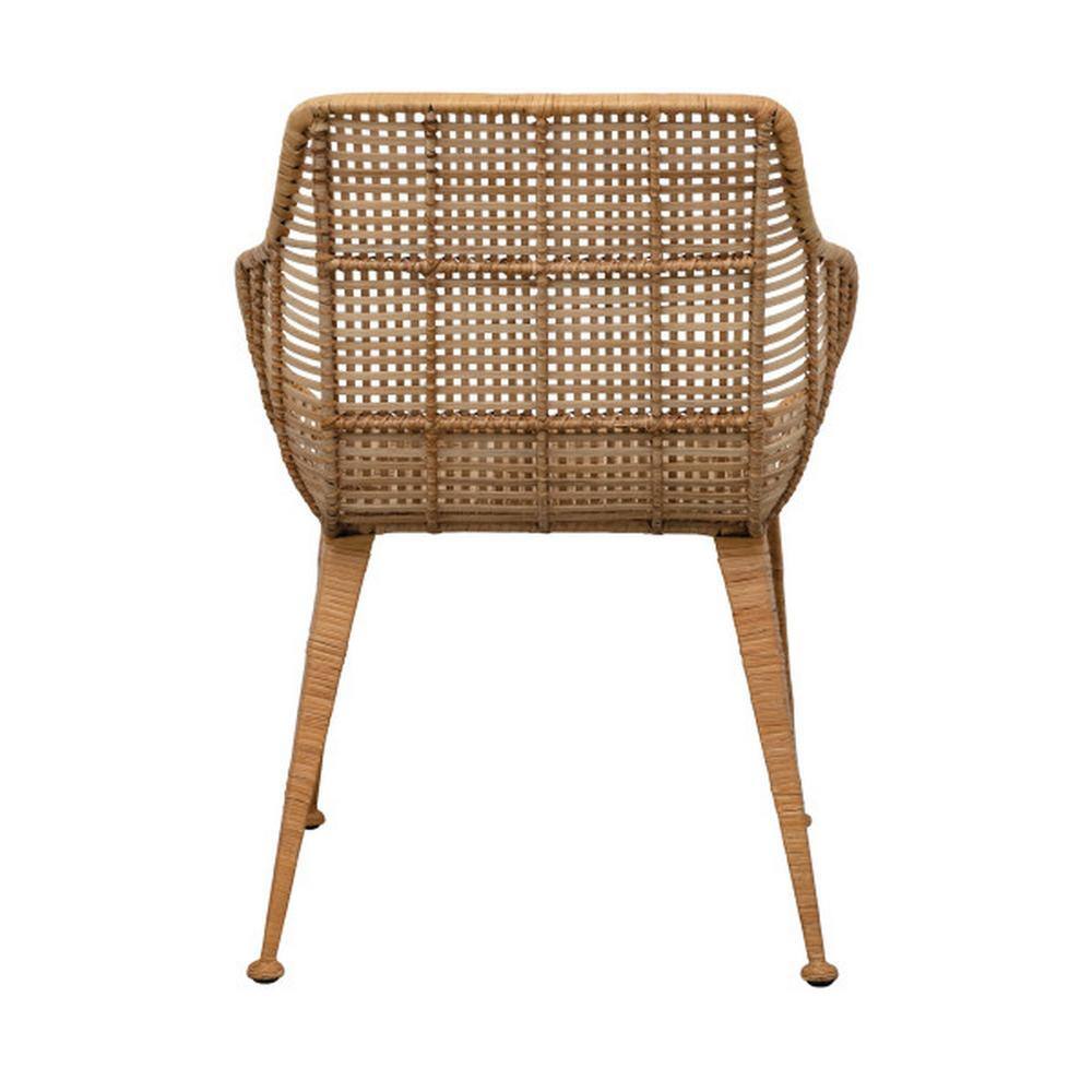 Sustainably Sourced White Metal Boho Accent Chair