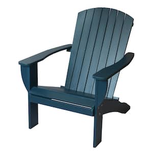 Navy Cedar Extra Wide Adirondack Chair with Built-In Bottle Opener and Matching Folding Table