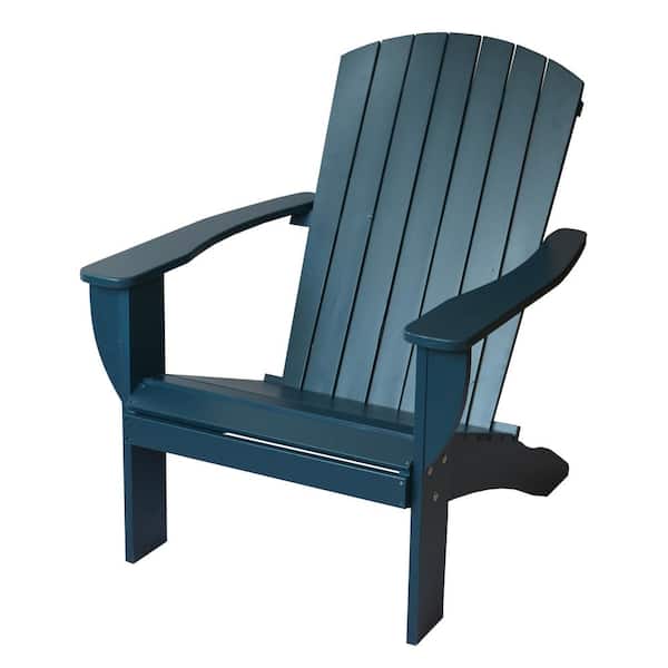 RSI Navy Cedar Extra Wide Adirondack Chair with Built-In Bottle Opener and Matching Folding Table