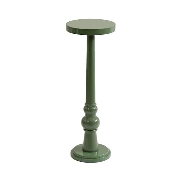 Wegner 8 in. Green Round Wood End Table