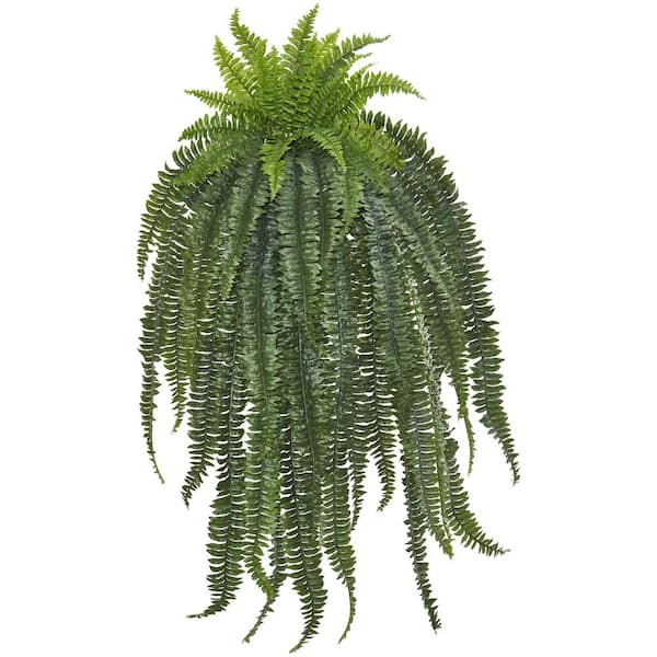 Nearly Natural Indoor 58 Boston Fern Artificial Hanging Plant 62 S1 The Home Depot