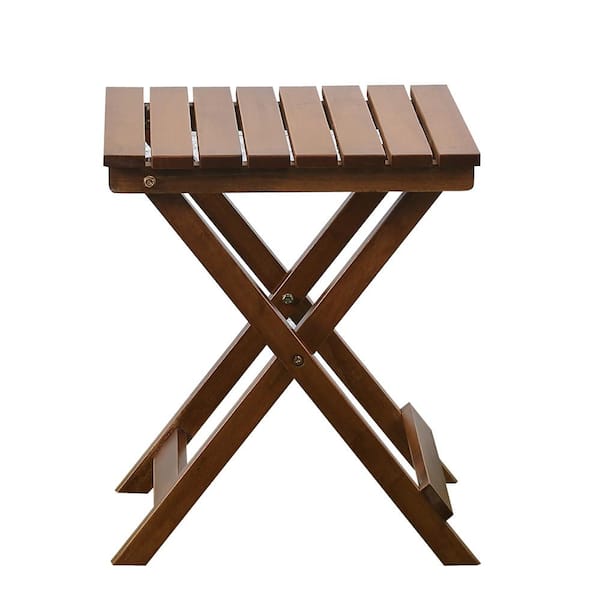 BplusZ Adirondack Square Portable Wood Folding Outdoor Side Table for Coffee, Brown