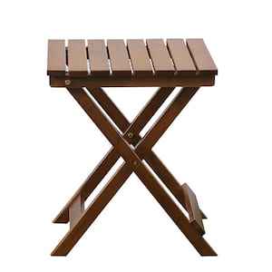 Adirondack Square Portable Wood Folding Outdoor Side Table for Coffee, Brown