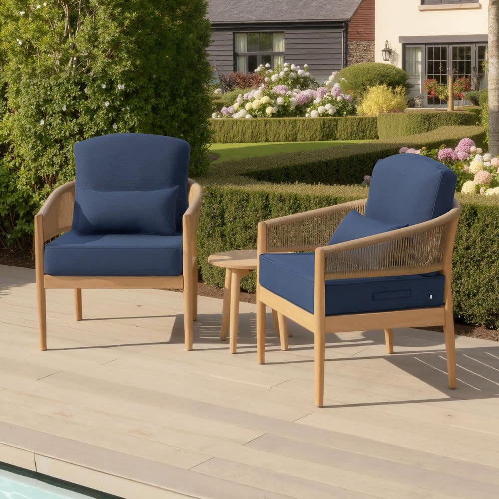 2-Piece Outdoor Couch Cushion in Navy Blue 24 in. x 24 in. x 5.5 in. Patio Seat Cushion with Removable Cover and Pillows price history on PriceWatchPro