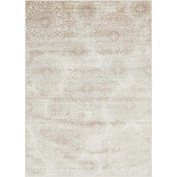 Unique Loom Grand Sofia Beige 7' x 10' Rug