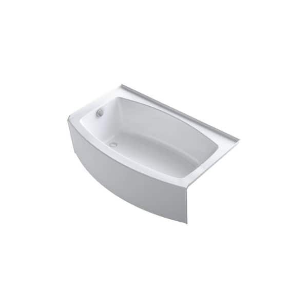 KOHLER Expanse 60 in. x 36 in. Soaking Bathtub with Left-Hand Drain in White, Integral Flange